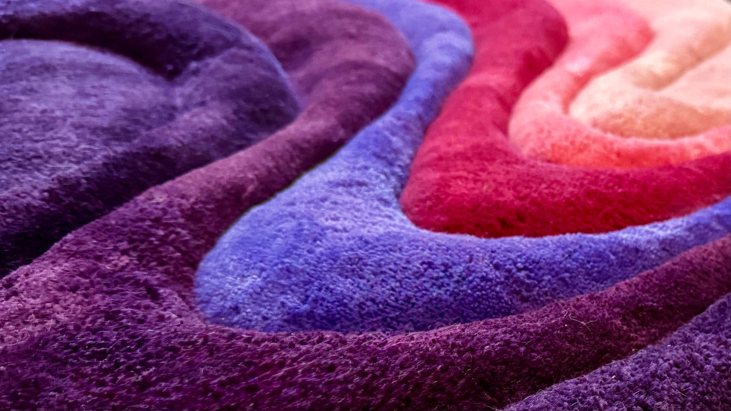 Swoozy – One-of-a-Kind Hand-Carved Wool Wall Rug (42x36")