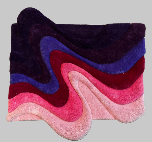 Swoozy – One-of-a-Kind Hand-Carved Wool Wall Rug (42x36")